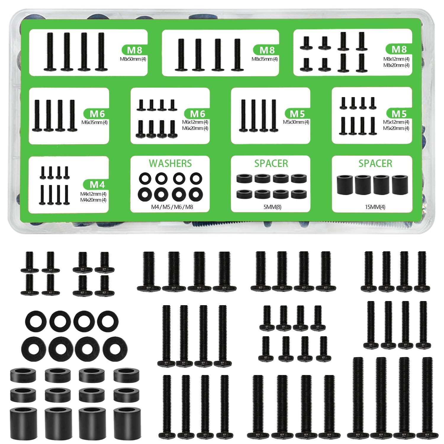 Nuyoah TV Mounting Screws with Organizer Box - Universal TV Mount Screws Hard...