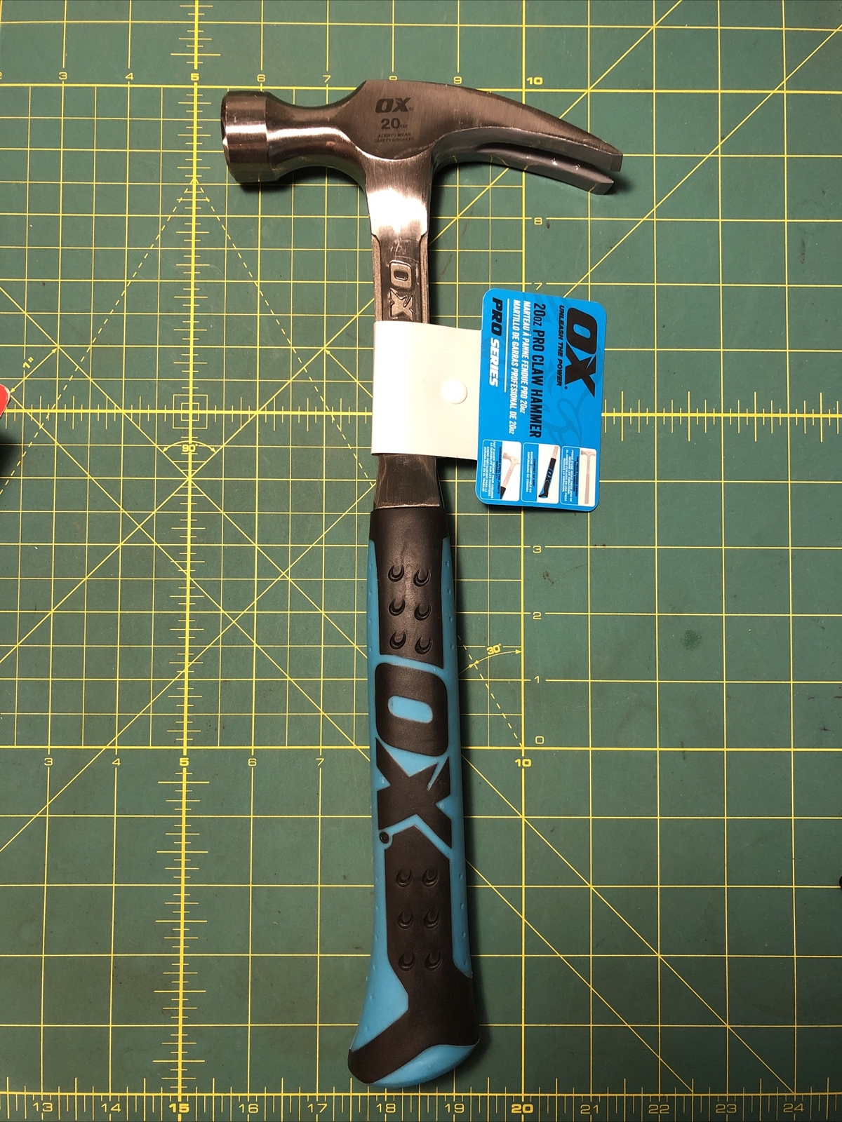 Ox Tools Steel 20 oz Straight Claw Rip Hammer Smooth Face. PRO Series