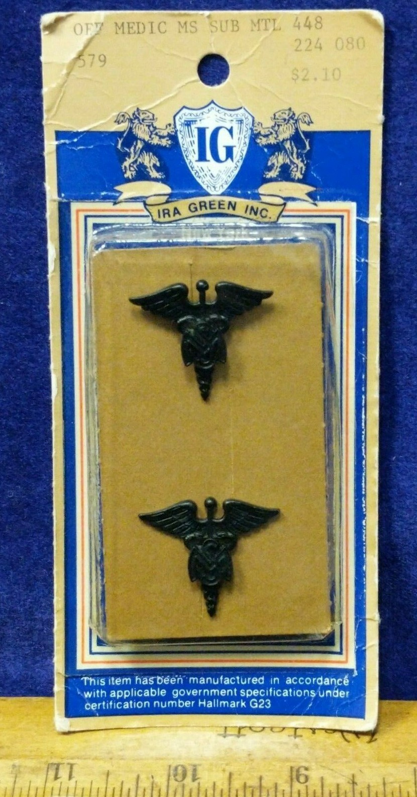 NOS Vintage IG IRA Green Inc. Off Medical MS Sub Metal #448