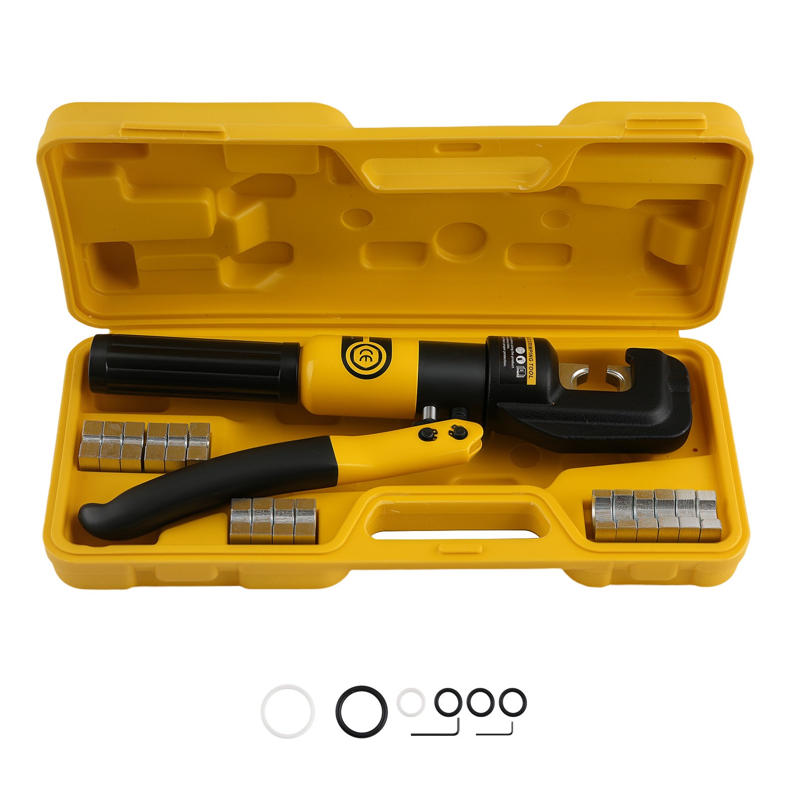 Hydraulic Cable Crimper Tool Kit with 9 Dies for Battery Welding Power Wire