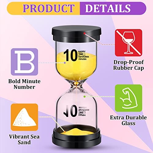 9 Pieces Sand Timer Colorful Hourglass Sand Clock Timer