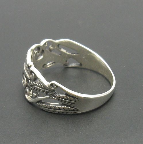 Stylish Genuine Sterling Silver Ring Solid 925 Flower Handmade