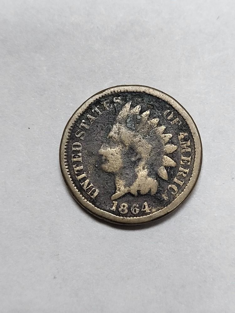 1864 Indian Head Cent COPPER NICKEL Variety A  CHEAP !!!