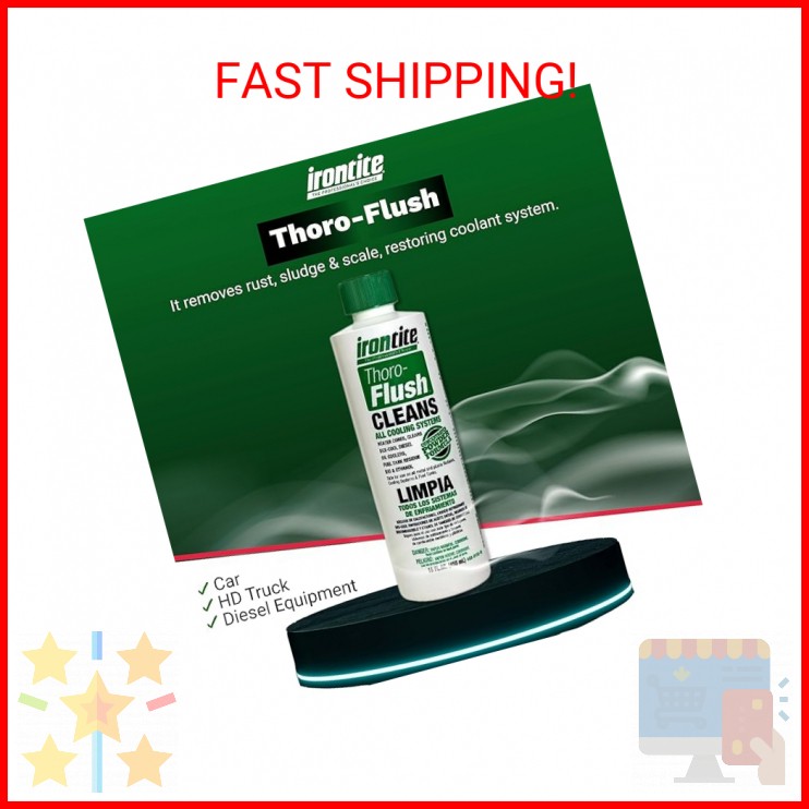 Irontite Thoro-Flush Coolant System Cleaner - Removes Rust, Scale, Oil, Sludge &