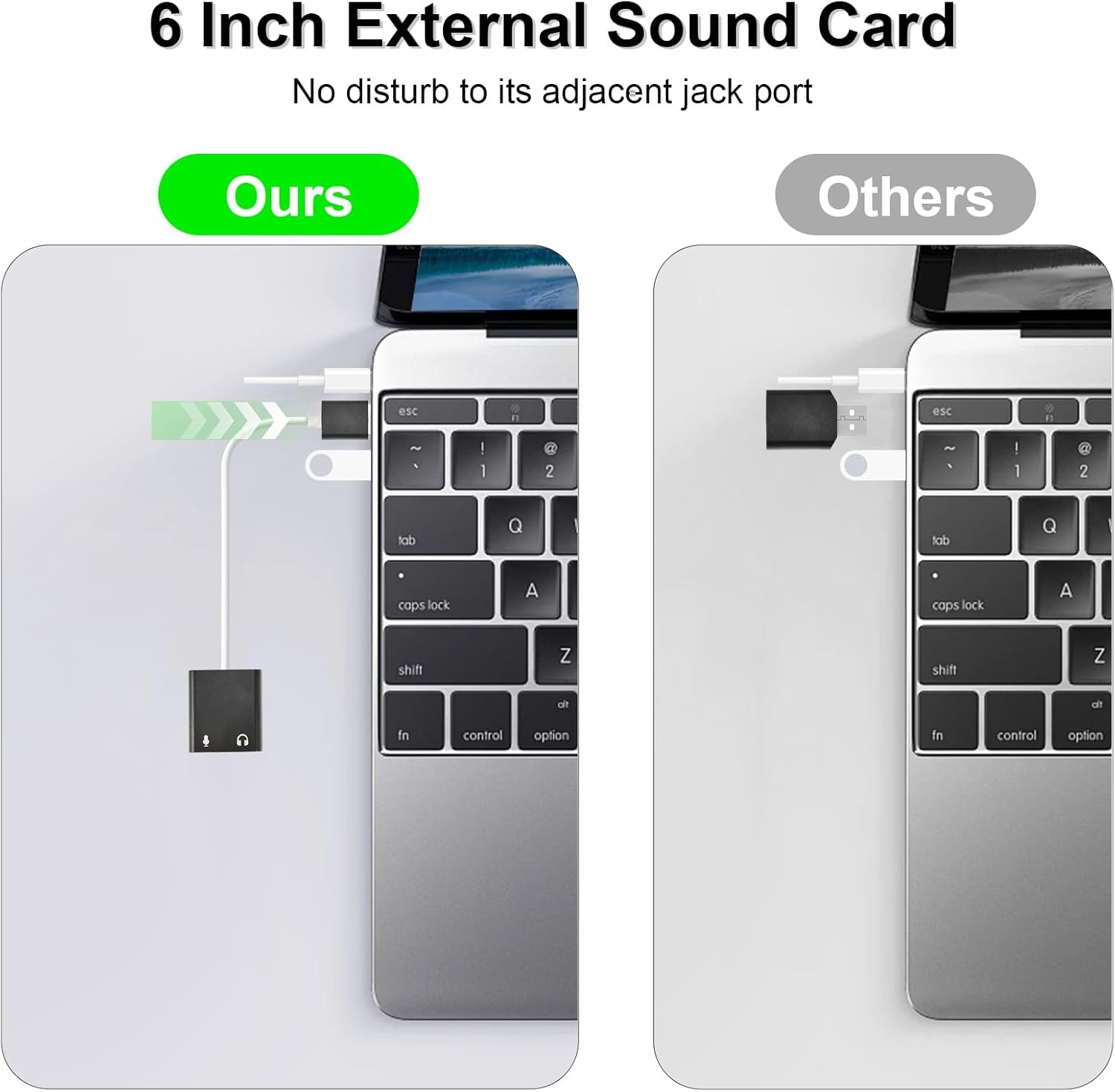 USB Audio Adapter External Sound Card PC 3.5mm