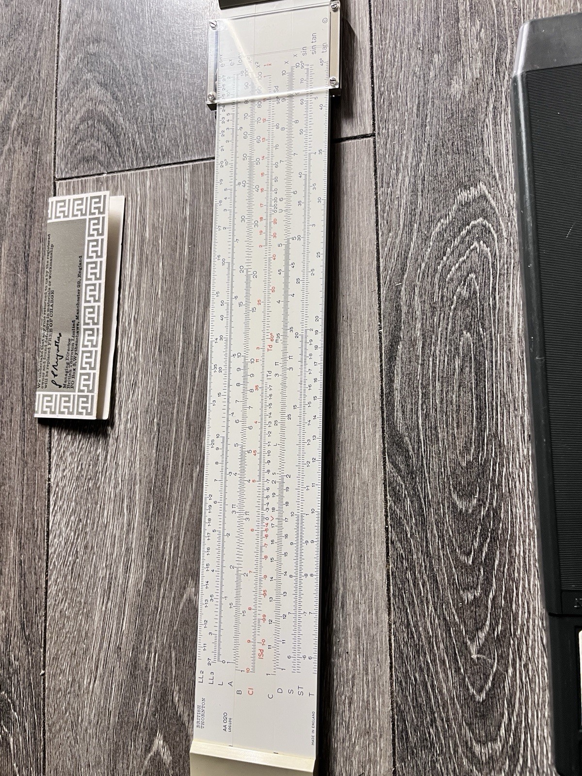 VINTAGE BRITISH THORNTON COMPREHENSIVE WHITE SLIDE RULER ENGINEERS SCALE RULE