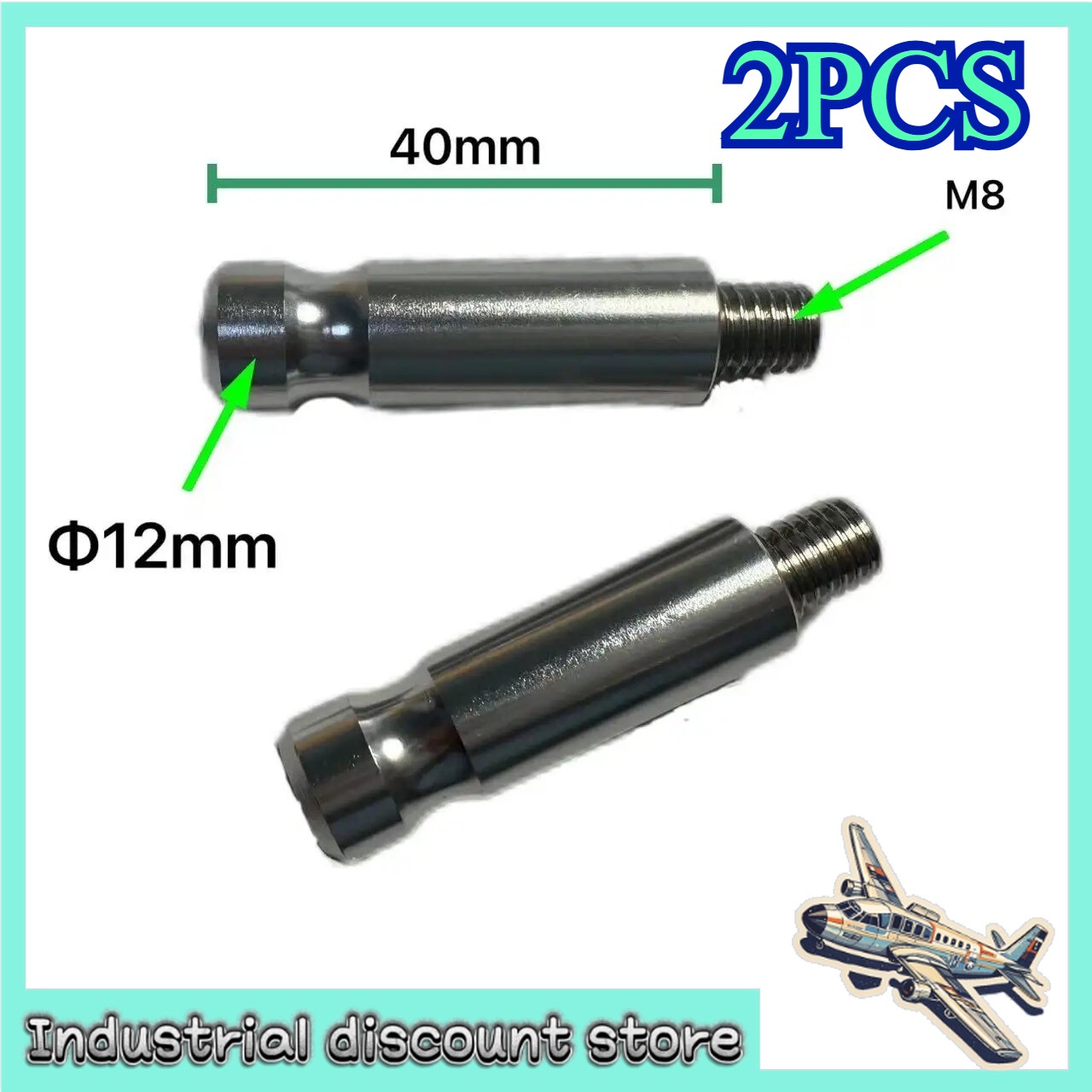 NEW 2pcs Swiss-Style ( Dia 12mm ) Aluminum adaptor with M8 male thread for prism