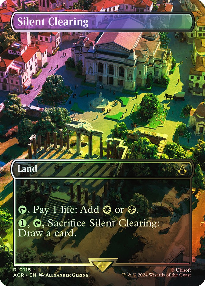 MTG FOIL Silent Clearing Borderless - Assassin's Creed #115
