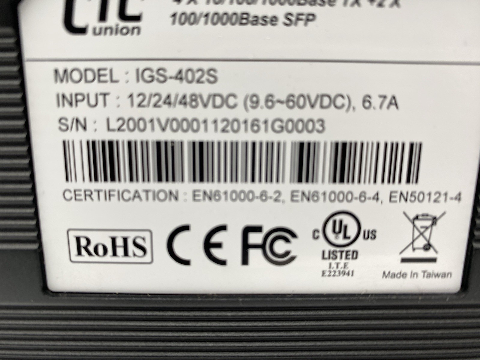 CTC Union IGS-402S-E Ethernet Switch