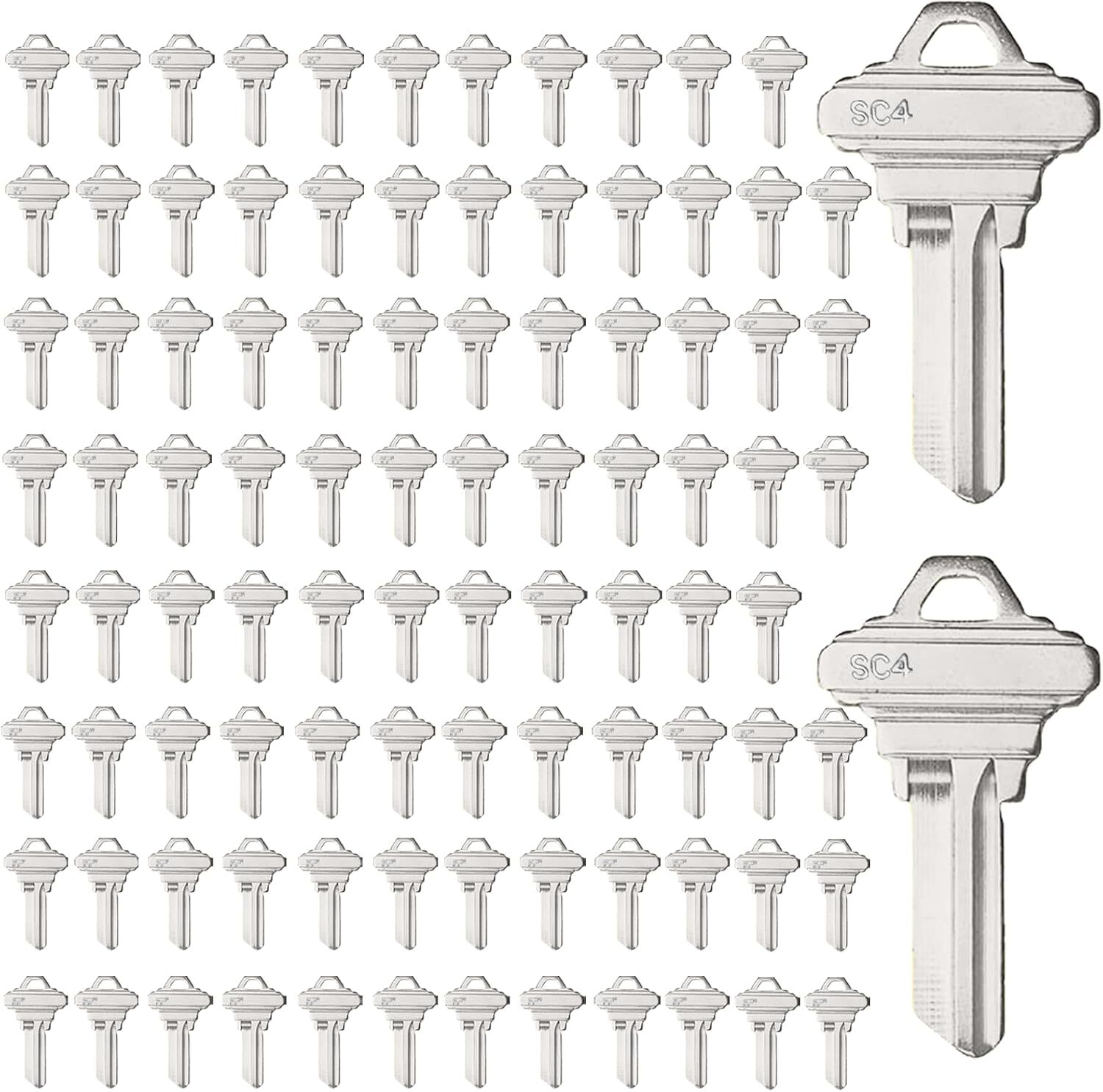 100PCS Uncut Key Blanks SC4 (6SH1) Blank Keys Copper Structures Blank Keys(SC4)