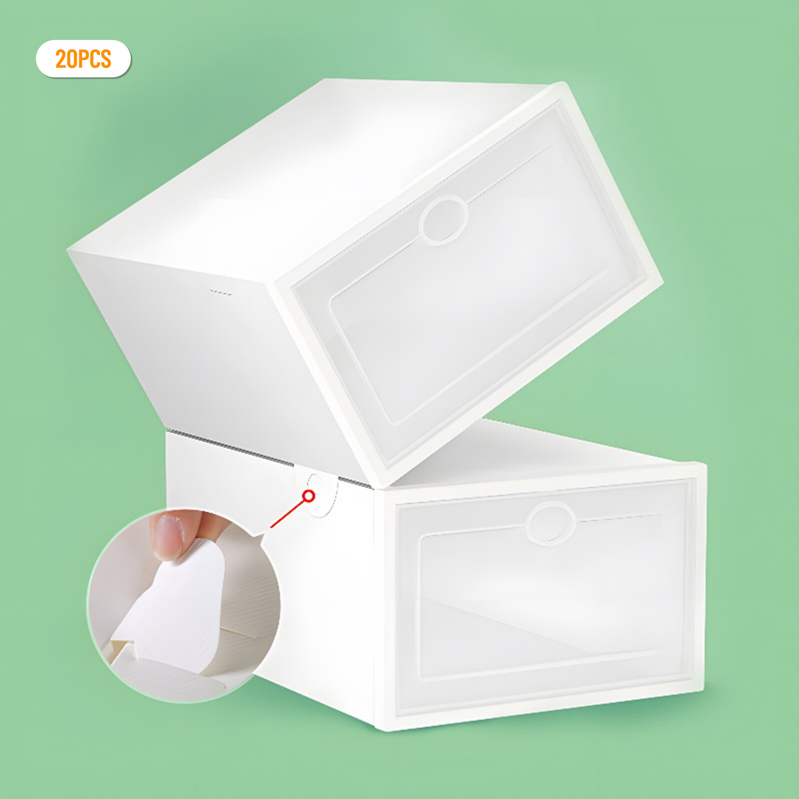 Stackable Shoe Storage Box Durable Plastic Sneaker Display Case Organizer 20pcs