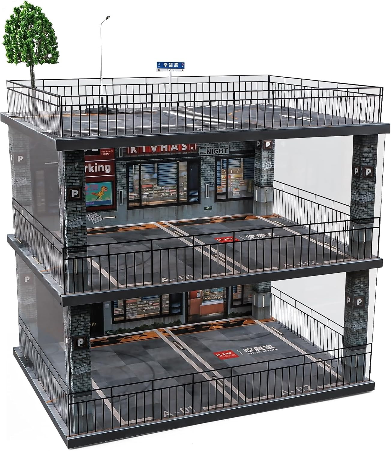 1:18 Scale Diecast Model Car Display Case Cabinet with USB Lights and Dust Cover