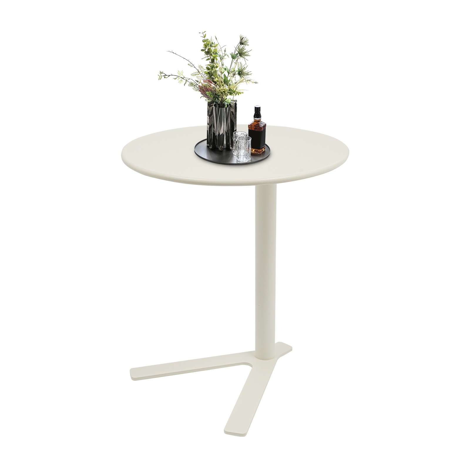 Side Table for Small Spaces, 48*56cm Couch End Table, 22in Height
