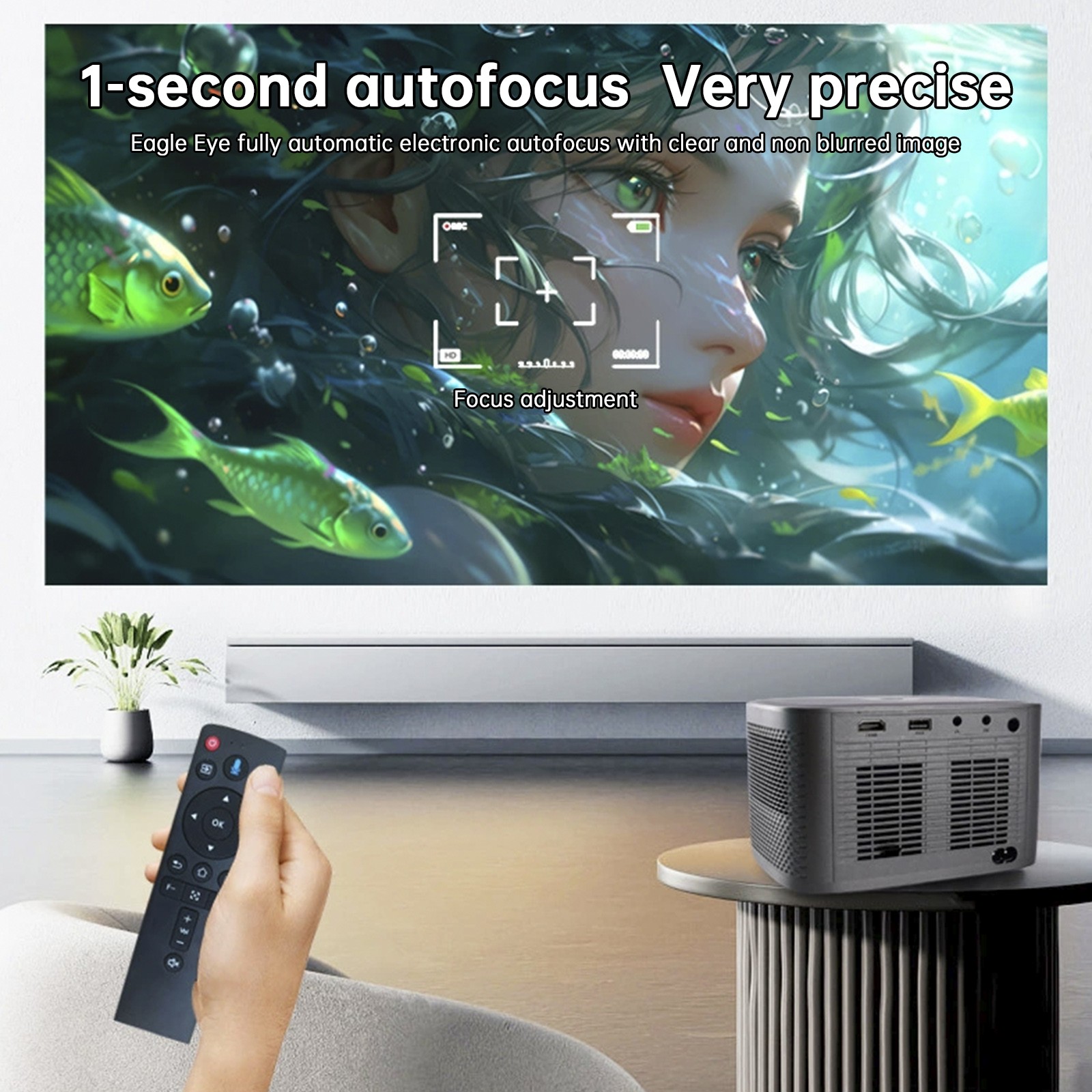 🚀4K Projector Smart Android Projector Smart Voice Dual Frequency HD Projector