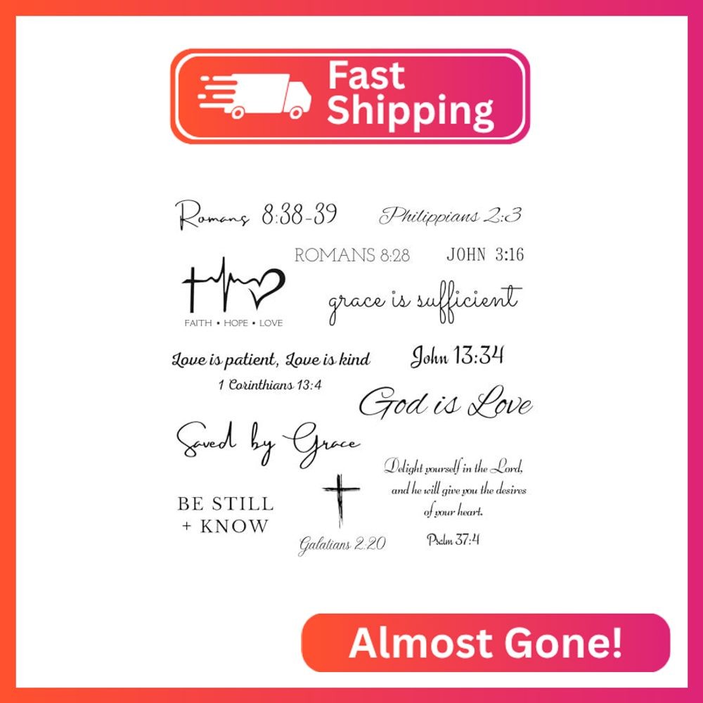 One Grace Love and Grace Christian Temporary Tattoos - Inspirational Scriptures