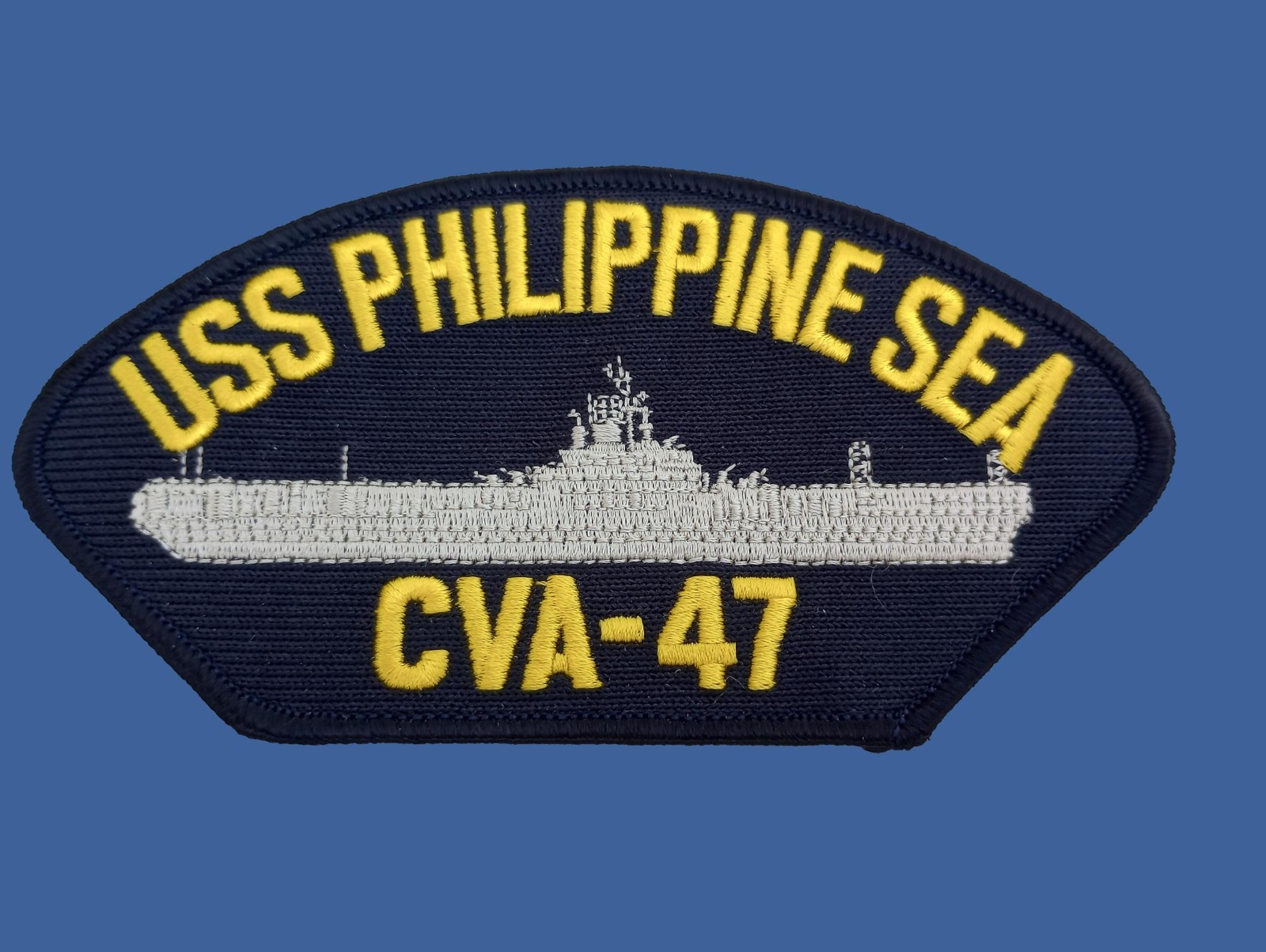 U.S NAVY SHIP HAT PATCH. USS PHILIPPINE SEA CVA-47 U.S.A MADE HEAT TRANSFER