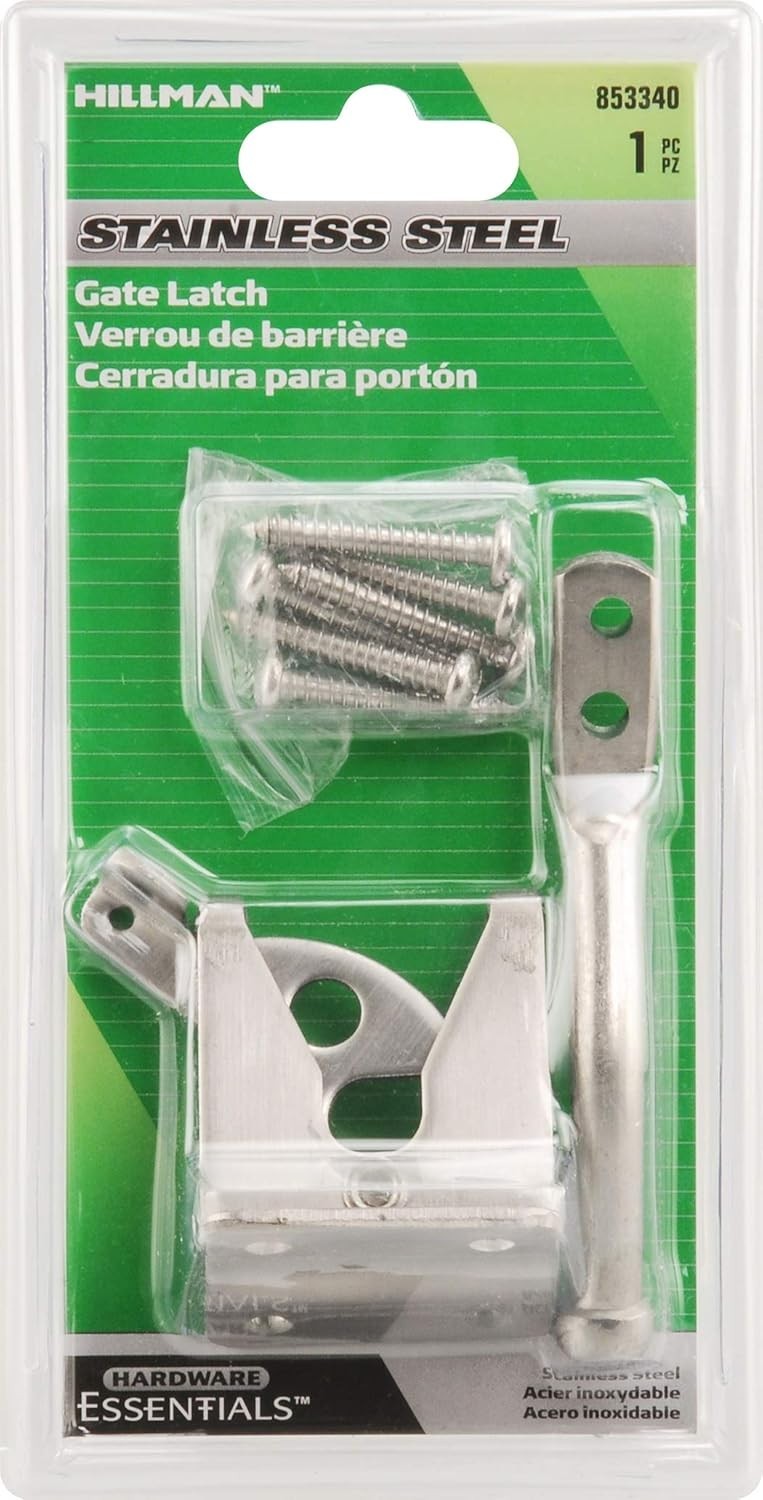 Universal Stainless Steel Gate Latch with Security Bar for Left or Right Gates