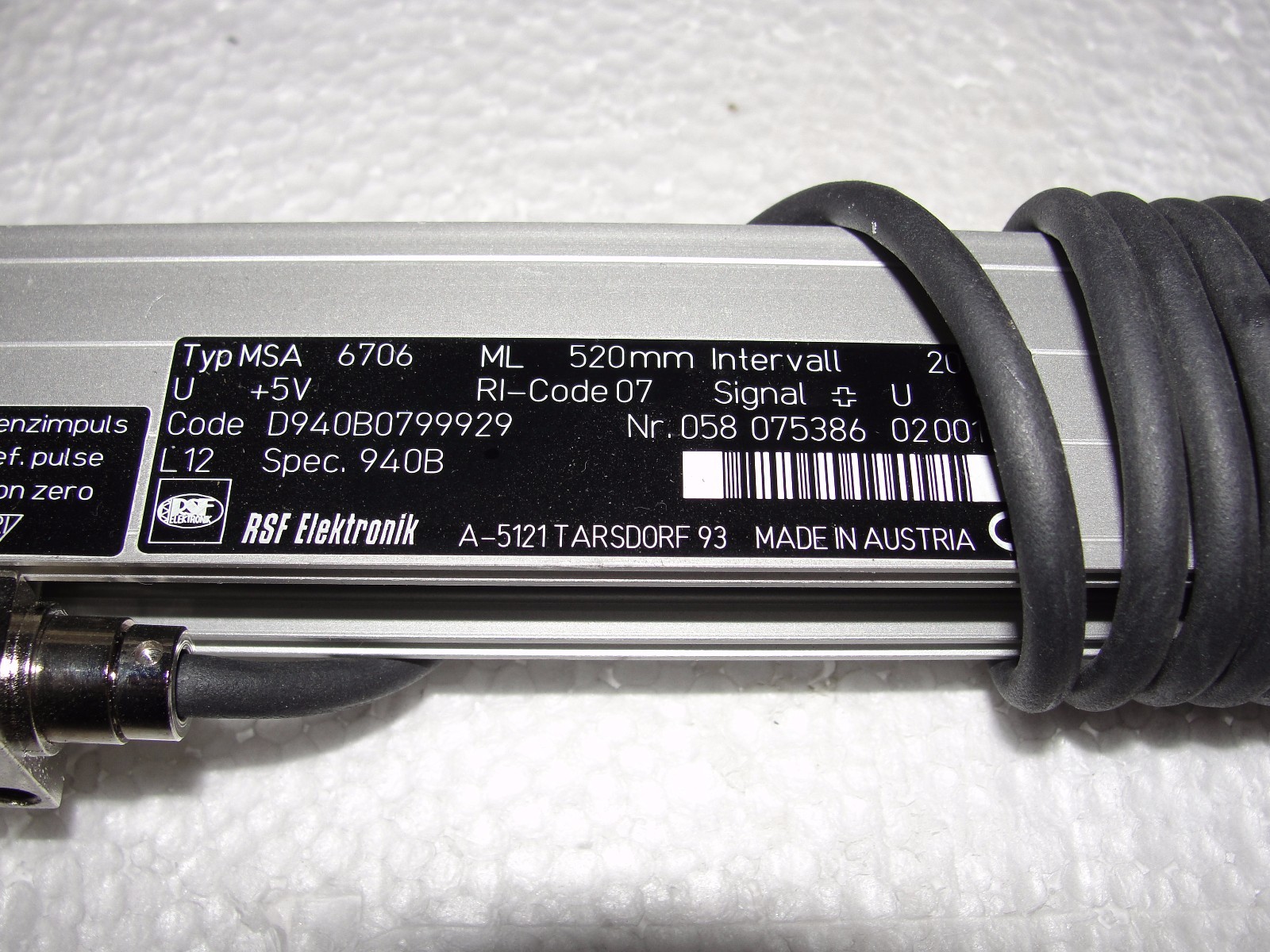 RSF Elektronik MSA6706 520mm Nr. 058 075386 Linear Encoder