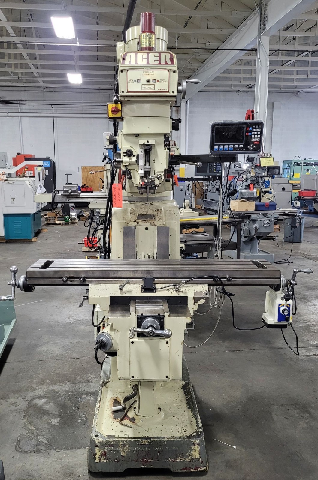 Acer Ultima 4VK 5 HP Vertical Mill w/40 Taper, PF, PDB, DRO