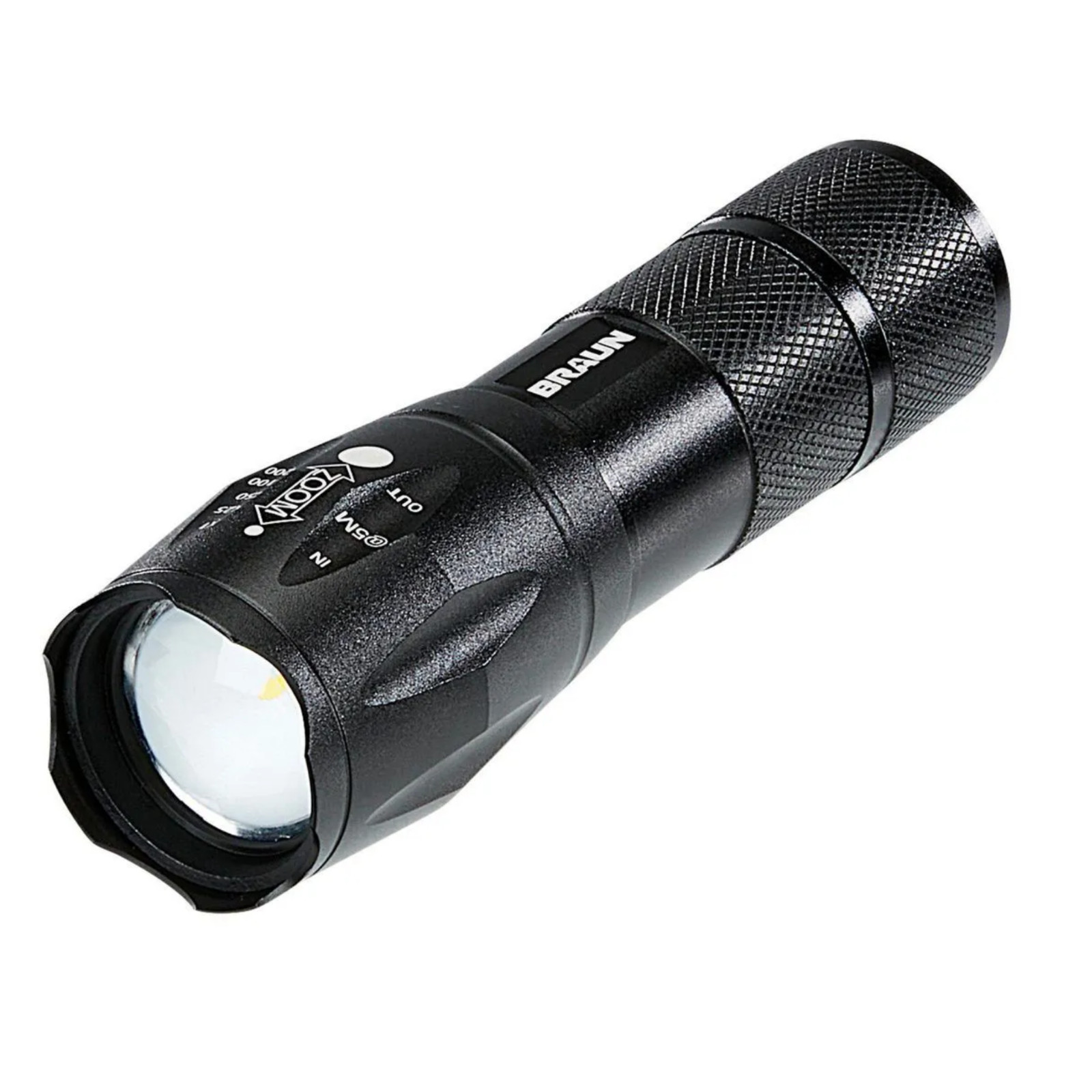 800 Lumen Tactical LED Flashlight with Adjustable Zoom & High/Low Modes