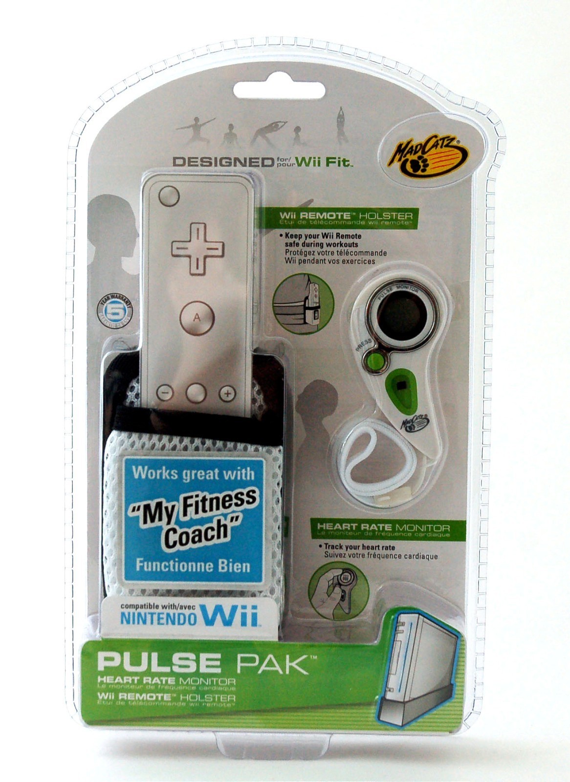 NEW Nintendo Wii Fit PULSE PAK Heart Rate Monitor Remote WHITE my fitness coach
