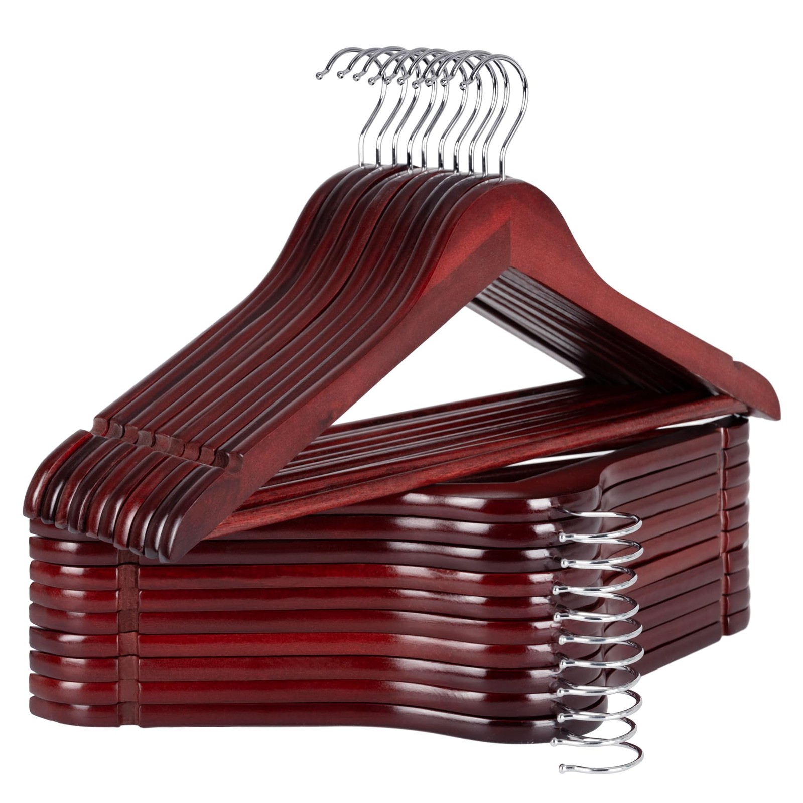 Wooden Hangers 20 Pack Wood Coat Hanger for Coats Shirts Jackets Pants Suits ...