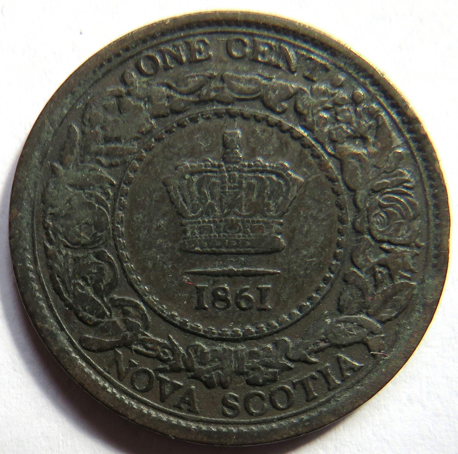 1861 Queen Victoria Nova Scotia One Cent Coin