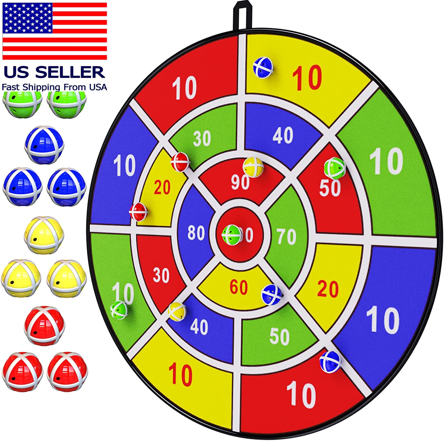 29" Large Dart Board for Kids, Kids Dart Board with Sticky Balls, Boys Toys, Ind