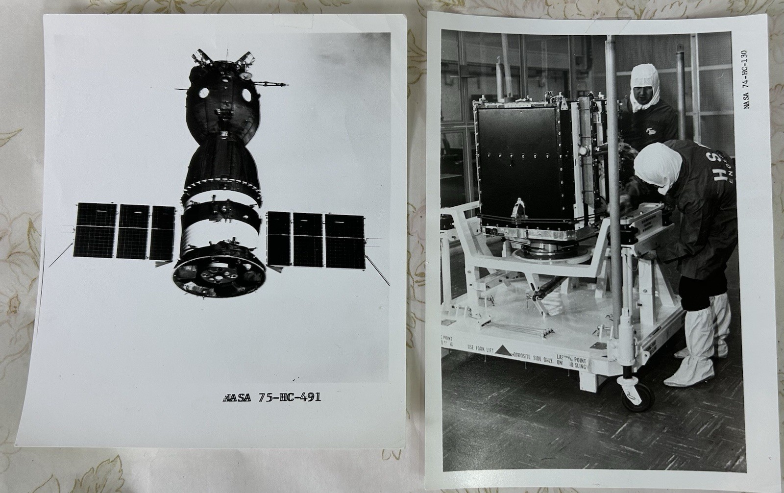 Vintage NASA Official Photographs x 2, Soyuz Spacecraft / Satellite, 1970's