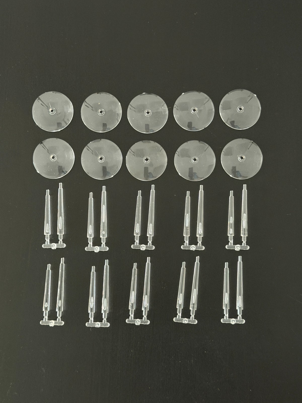 1/3/5/10 32mm Clear Flying Base | PIN Top Stem Warhammer 40k Small Round Jump