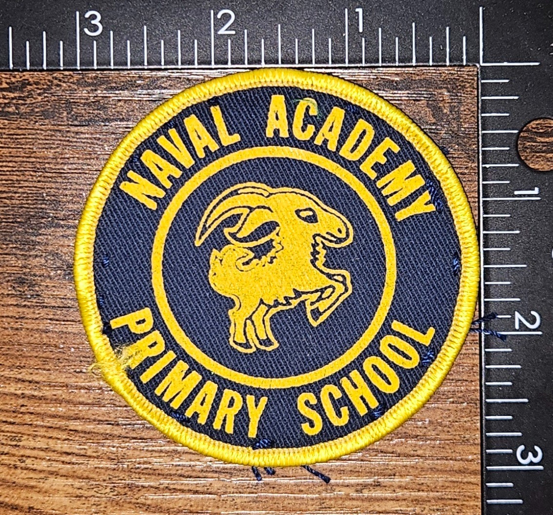 Vintage Naval Academy Primary School Goat Logo Military Patch