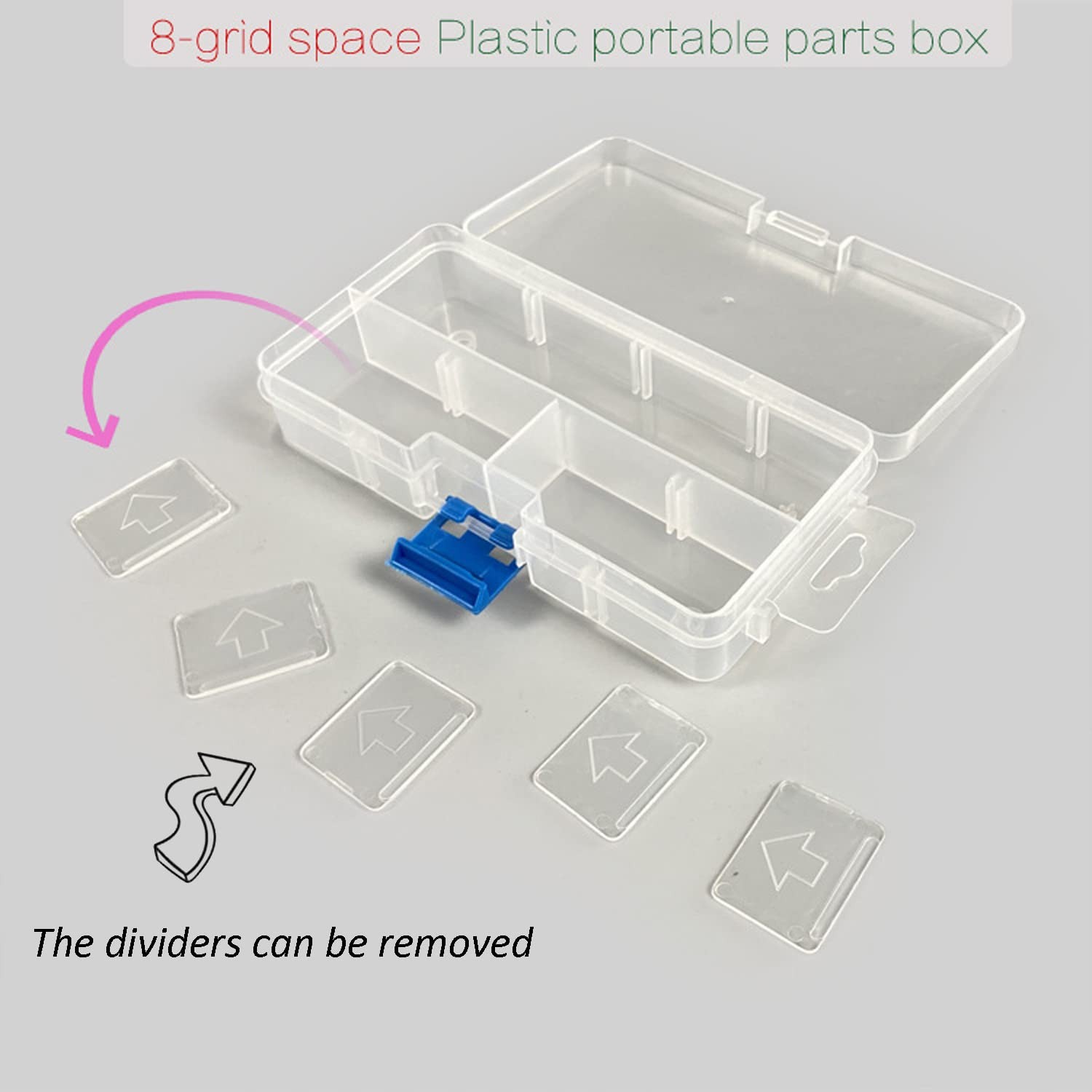 4 Pack 8 Grids Plastic Bead Organizer Box/Clear Crafts Thread Storage Contain...