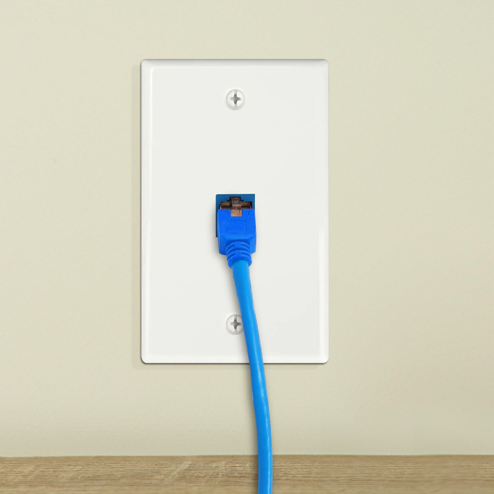 Ethernet Wall Plate, White, 1Pack
