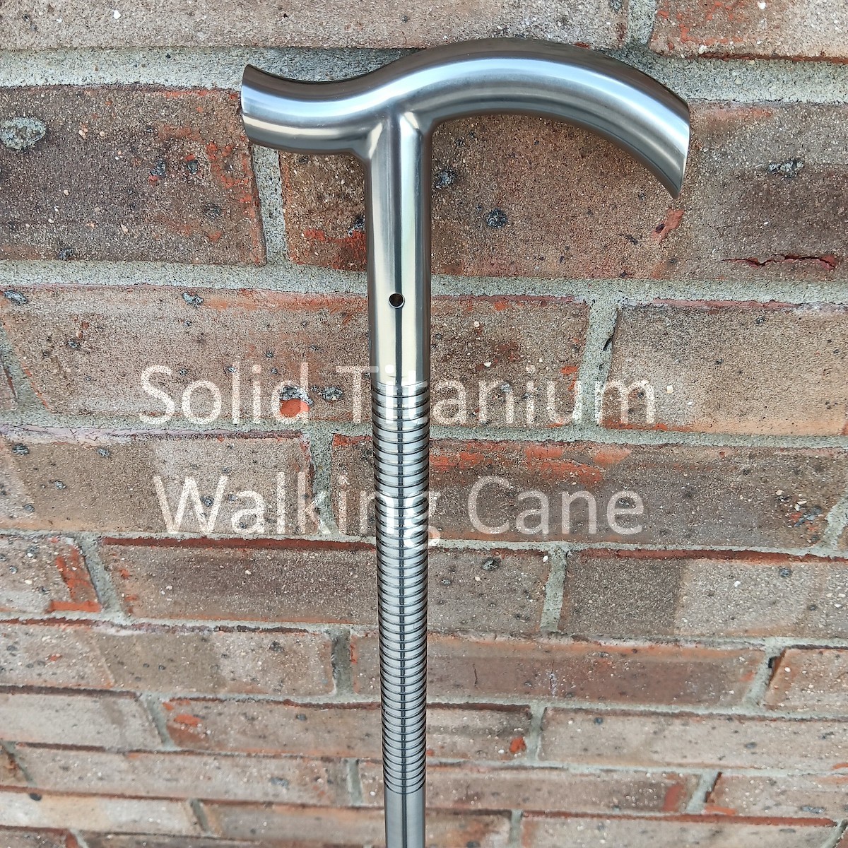 Solid Titanium Walking Cane - Derby Style T-Handle Extraordinary Custom Quality