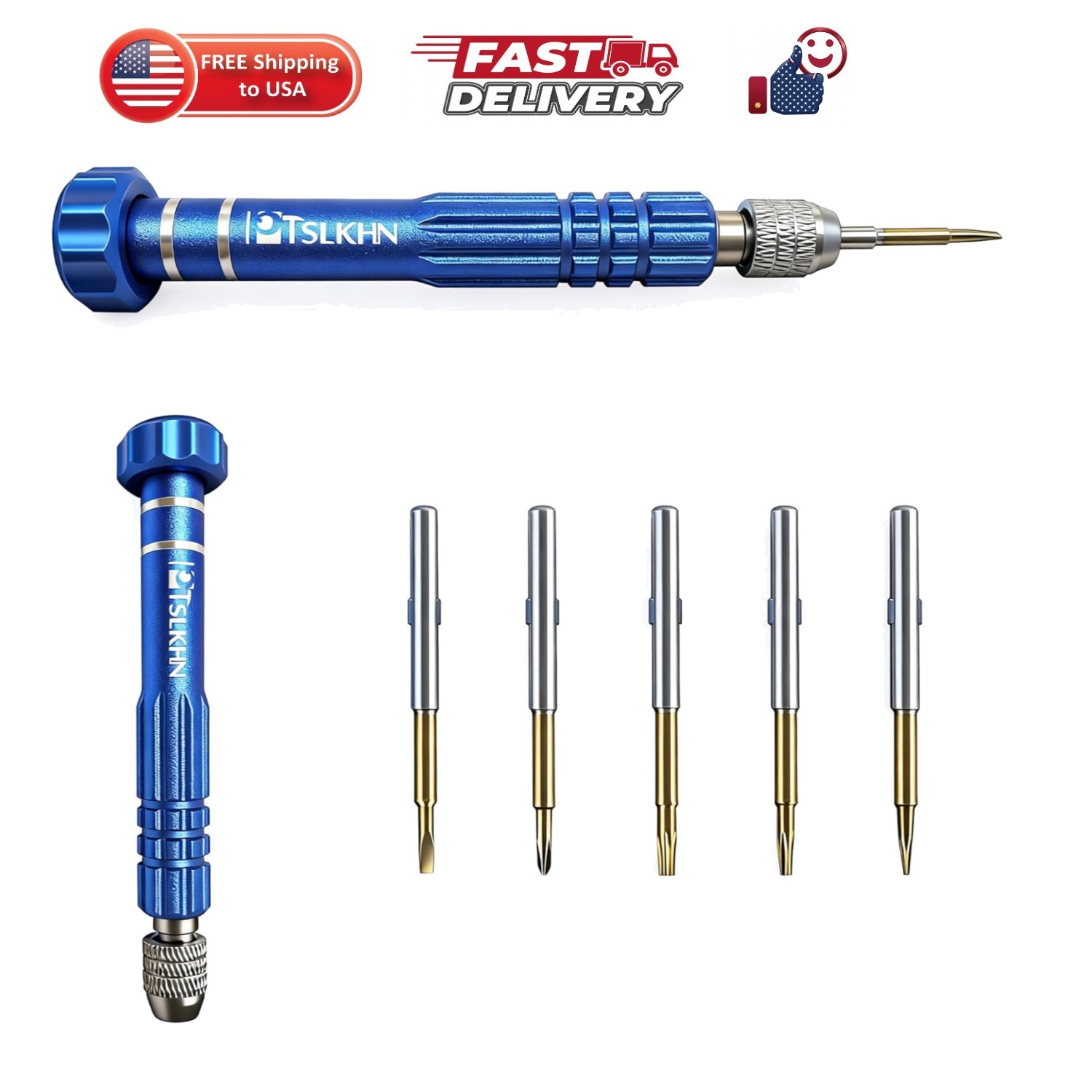 5-in-1 Multifunctional Small Screwdriver, S2 Steel Magnetic Screwdriver Kit f...
