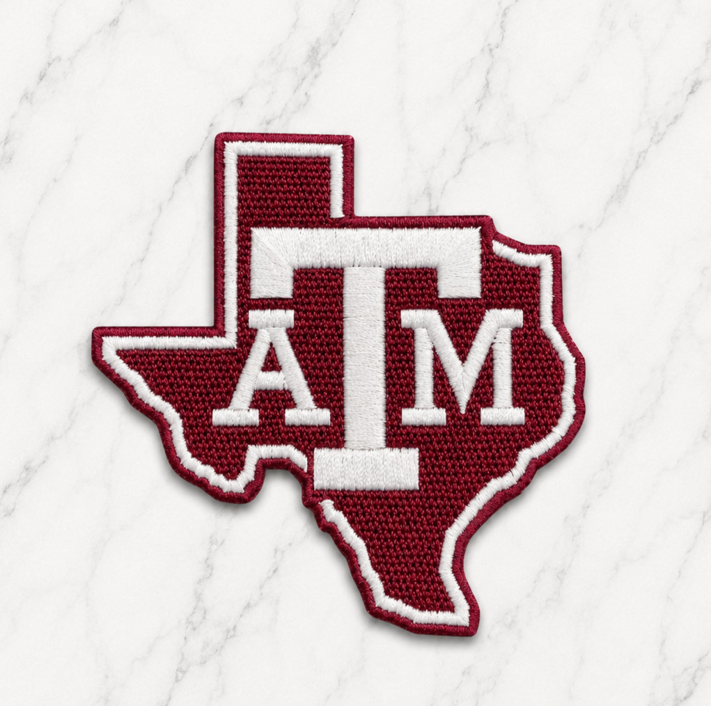 TEXAS A&M AGGIES NCAA EMBROIDERED IRON ON PATCH 2.75"X2.75" FREE SHIPPING