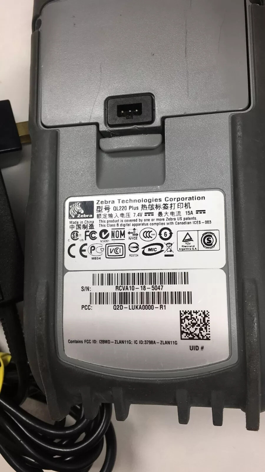 ZEBRA QL220 QL220 PLUS Q2D-LUKA0000-R1 Mobile Thermal LabelPrinter Bluetooth P/
