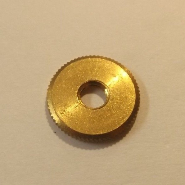 BRASS LOCKNUT 3/4 OD 1/4-27IP FITS LAMP HARP LAMP PART NEW 55210J