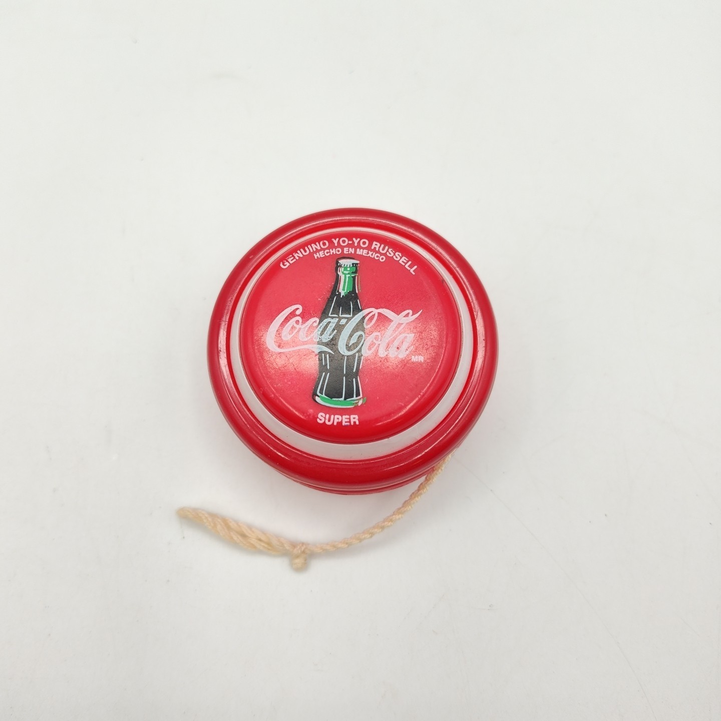 Vintage Coca-Cola Yo-Yo - Mexico Genuino Russell Super - Red Plastic Toy - Coke