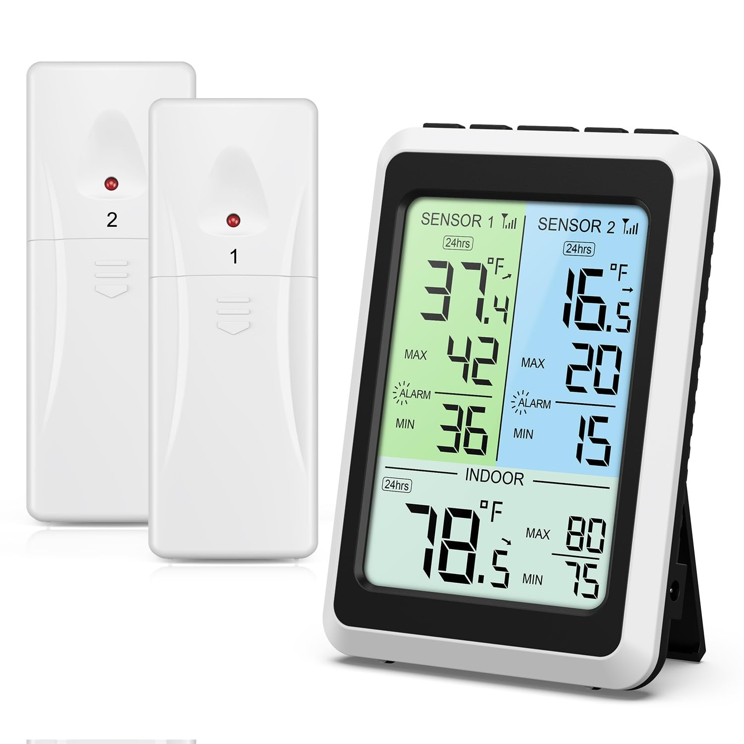 Upgraded Refrigerator Thermometer with Freezer Alarm, Digital Wireless Fridge...