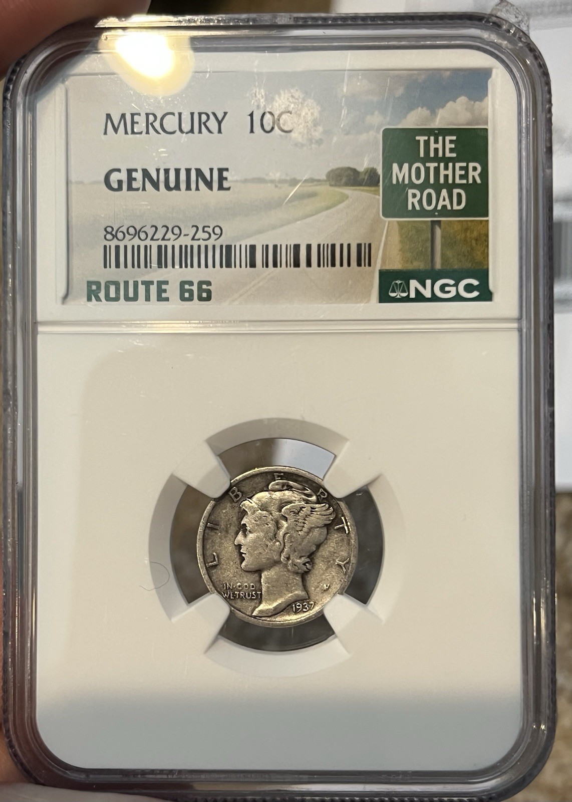 1937 Mercury Dime 10¢ Silver NGC