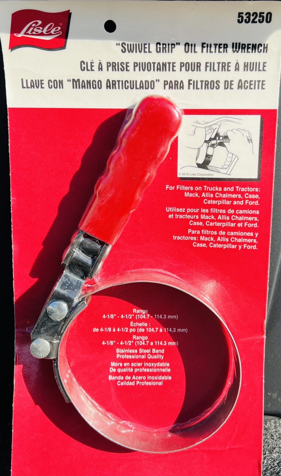 large Swivel Oil Filter Wrench 4-1/8" to 4-1/2" LIS53250 Brand New!