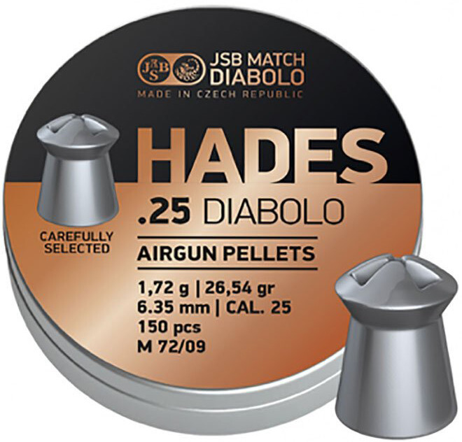 JSB Hades .25 (6.35mm) 26.54gr Air Rifle Pellets – Tin of 300