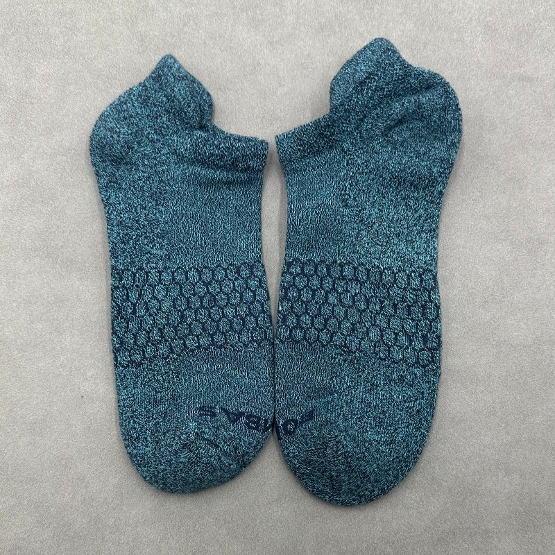 BOMBAS 4 Pair Athletic Men's Honeycomb Solid Ankle Socks Size Large 4 Colors Mix
