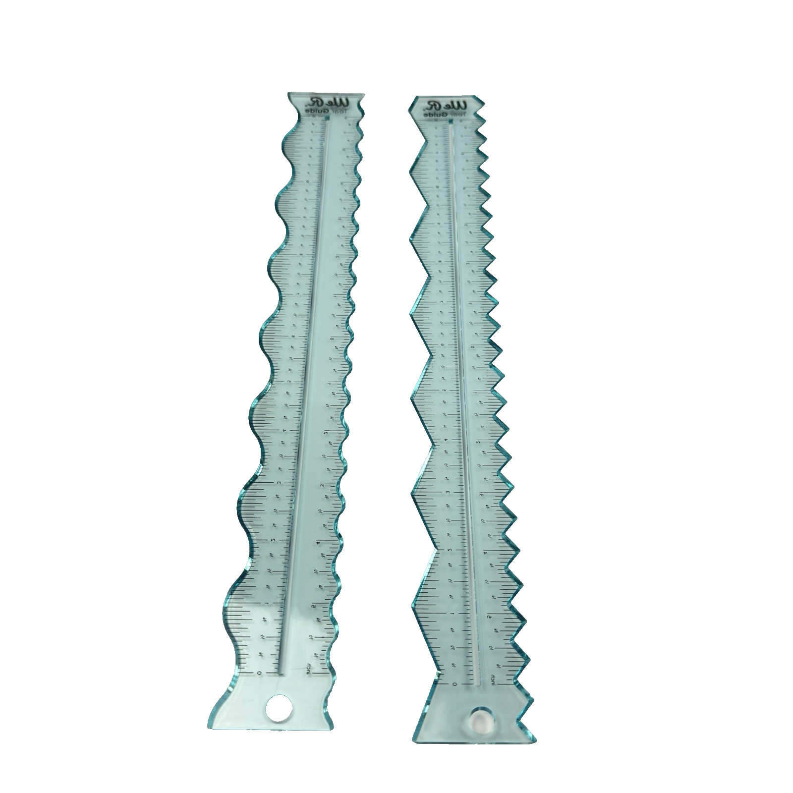 We R Memory Keepers 2‑Piece Clear Acrylic Tear Guide Ruler Set Scrapbooking