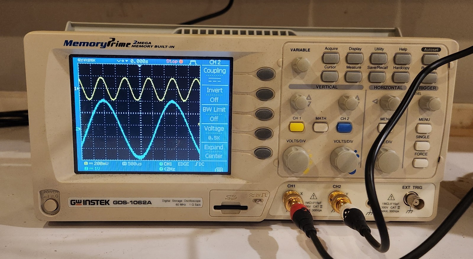 Digital Storage Oscilloscope GW Instek GDS-1062A 2 CH, 1GSa/s 60 MHz Color Disp