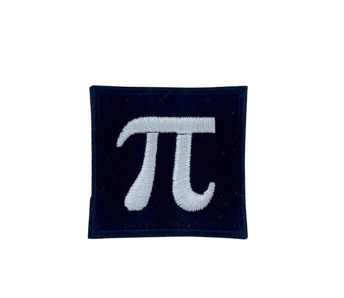 Badge Patch Embroidered Fusible Badge Pi Symbol Mathematics Embroidery
