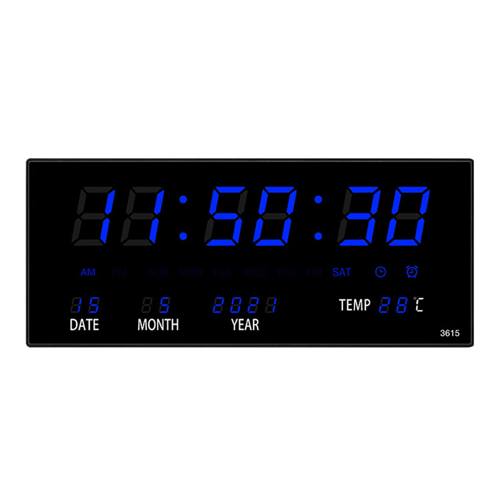 Large LED Screen Display Clock Digital Wall Clock w/ Temperature Calendar Date