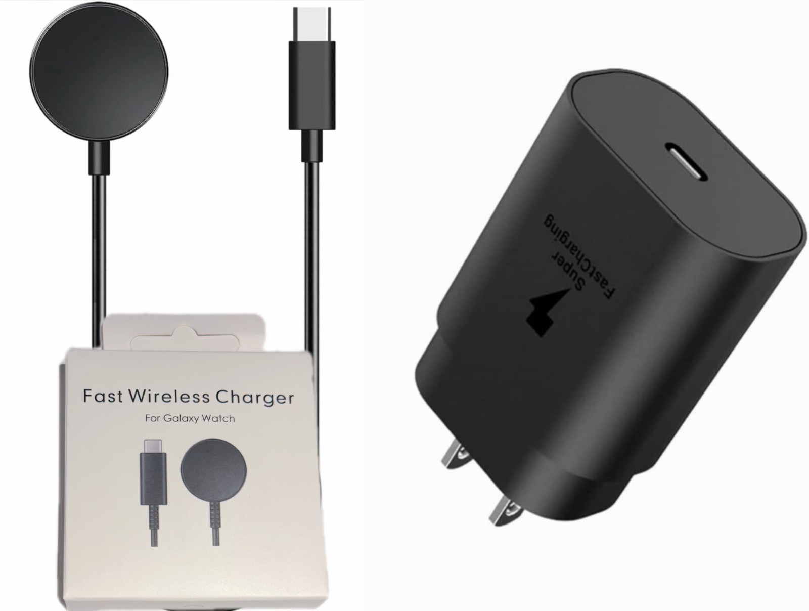 Wireless Charger for Samsung Galaxy Watch7/6/5Pro/4 Magnetic Cable+ Wall Adapter