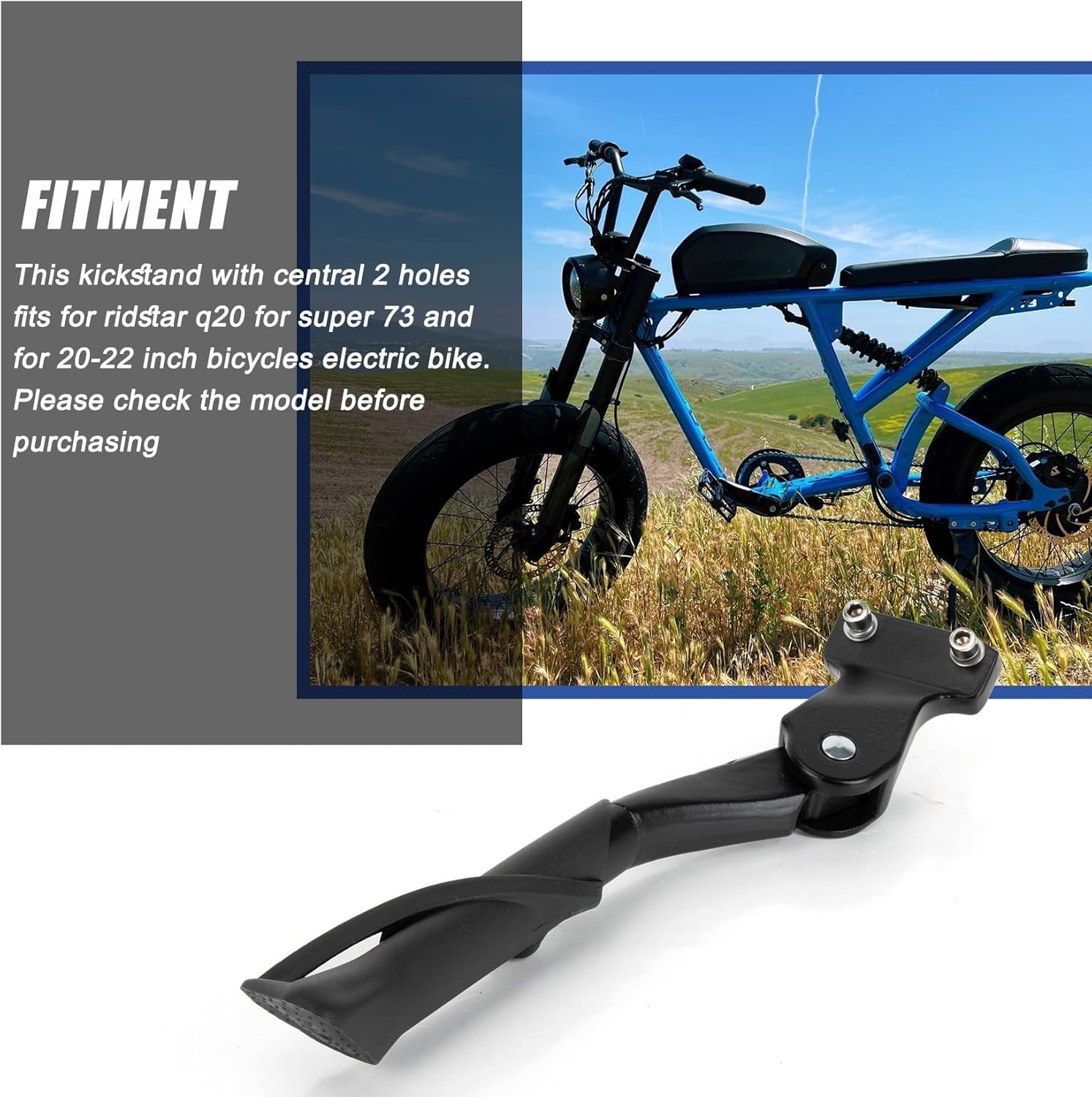  ﻿Kickstand for Ebike Dirt Bike Ridstar Q20 Super 73 S2/RX & 20-22'' Bicycles